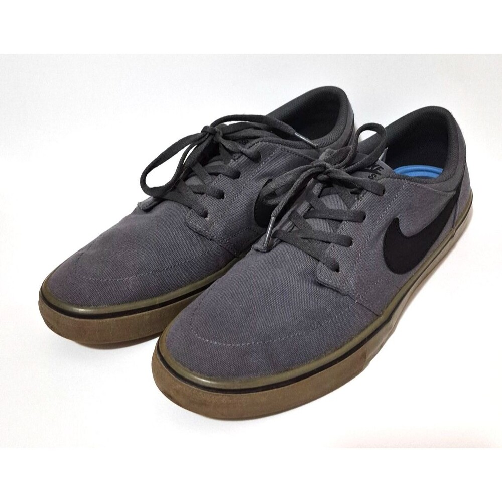 NIKE Men's Grey & Black Canvas Walking Athletic Shoes Rubber Soles Size 9.5